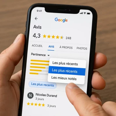 Résultat avant/après suppression d'avis négatifs Google